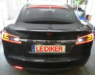 Tesla S  konwersja USA > EU (montaż światła przeciwmgielnego)