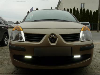 Renault Modus - montaż świateł do jazdy dziennej.