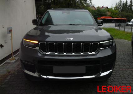 Jeep Grand Cherokee WL - przeróbka lamp przód pozycyjne pomarańczowe USA na białe EU