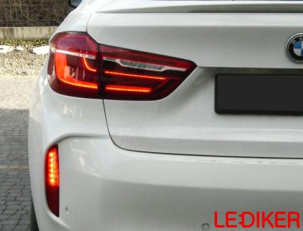 BMW X6 F16 (2014–2019) konwersja tylnych lamp USA -> EU