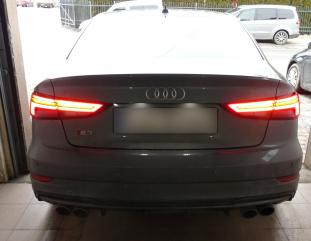 Audi A3 V8 2017  Przeróbka oświetlenia z wersji amerykańskiej na europejską.