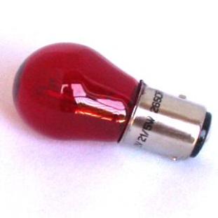 Żarówka włóknowa P21W (BA15s)  czerwona (RED)