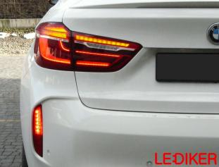 BMW X6 F16 (2014–2019) konwersja tylnych lamp USA > EU