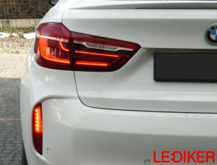 BMW X6 F16 (2014–2019) konwersja tylnych lamp USA > EU